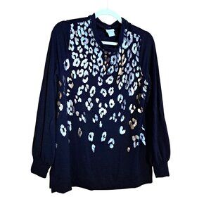 Chicos Zenergy black silver tunic vneck comfort